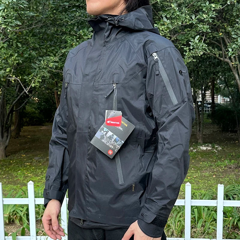 PRG men's jacket, hard shell tactical submachine jacket, windproof, waterproof, breathable, three-dimensional cutting