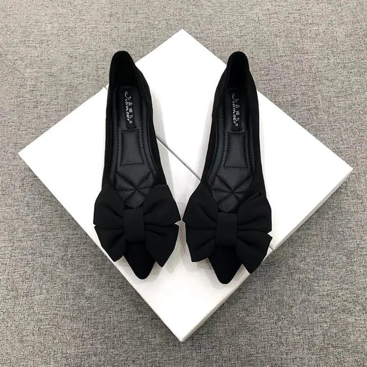 New Spring and Autumn Style Fashionable Comfortable and Versatile Women Shoes Casual Simple Wear-resistant Flat Bottom Bow Shoes