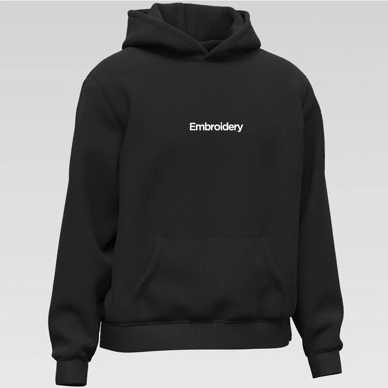 Top Quality Custom Embroidery Cotton Hoodie Your Design Brand Company Logo Text Men Womens Thick Fleece Warm Sweatshirt 350gsm
