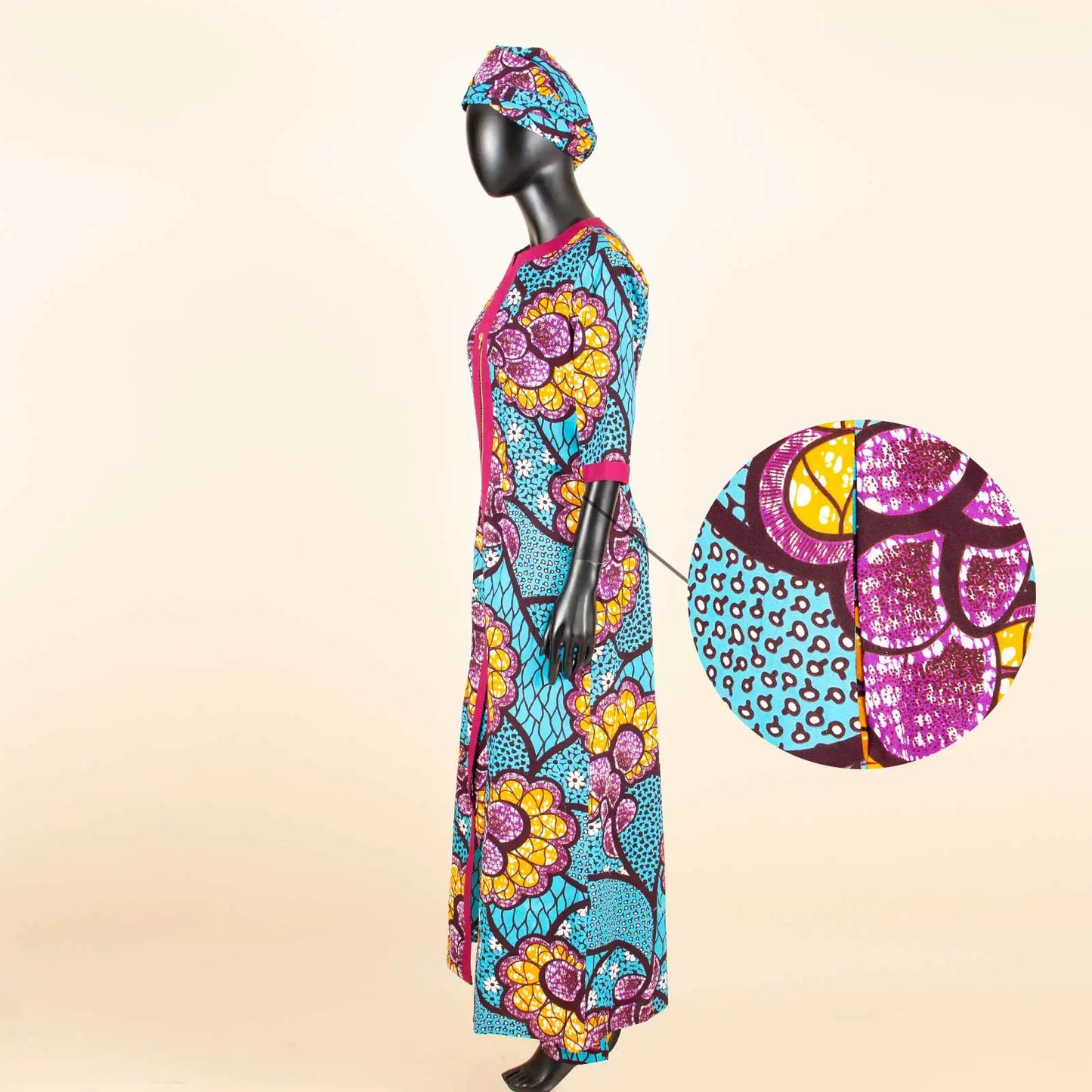 African Clothes for Women New Fashion Women Jacket Long Coat and Pants with Headscarf Ankara Print Elegant Party Dress 2426005