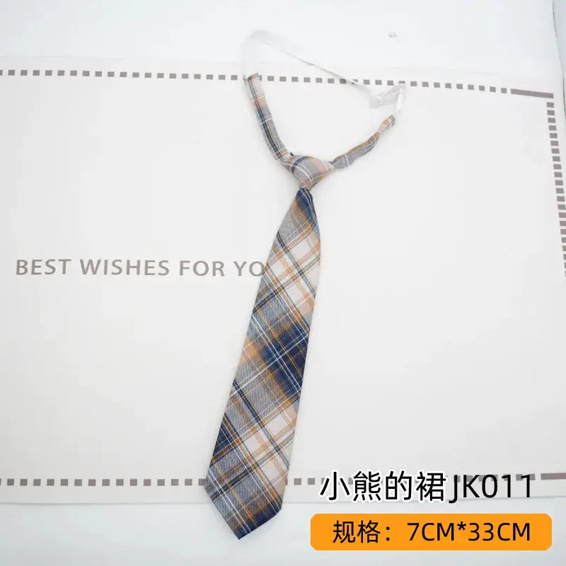 Trendy JK Ties Bowtie Women College Student Collar Neckwear Daily Shirt Accessories Cotton Plaid Bowknot Lolita Girls Lazy-tie BAZAARHUBO