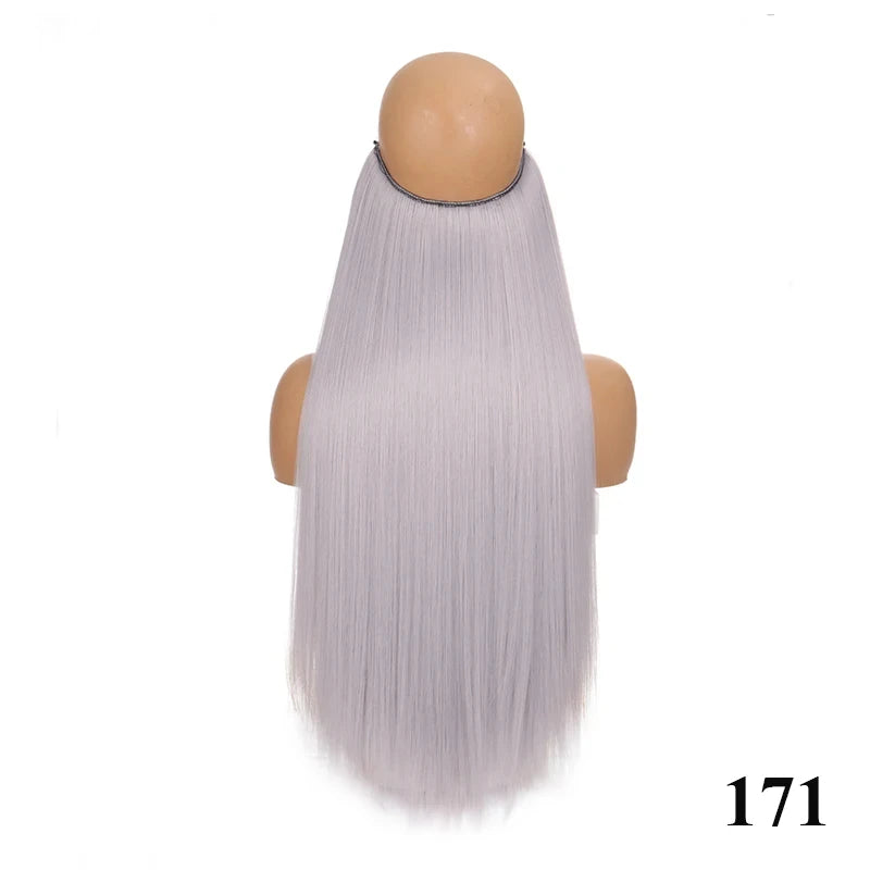 Fish line hair extension piece length (40cm 50cm 60cm) straight hair curly hair daily wear suitable for all women