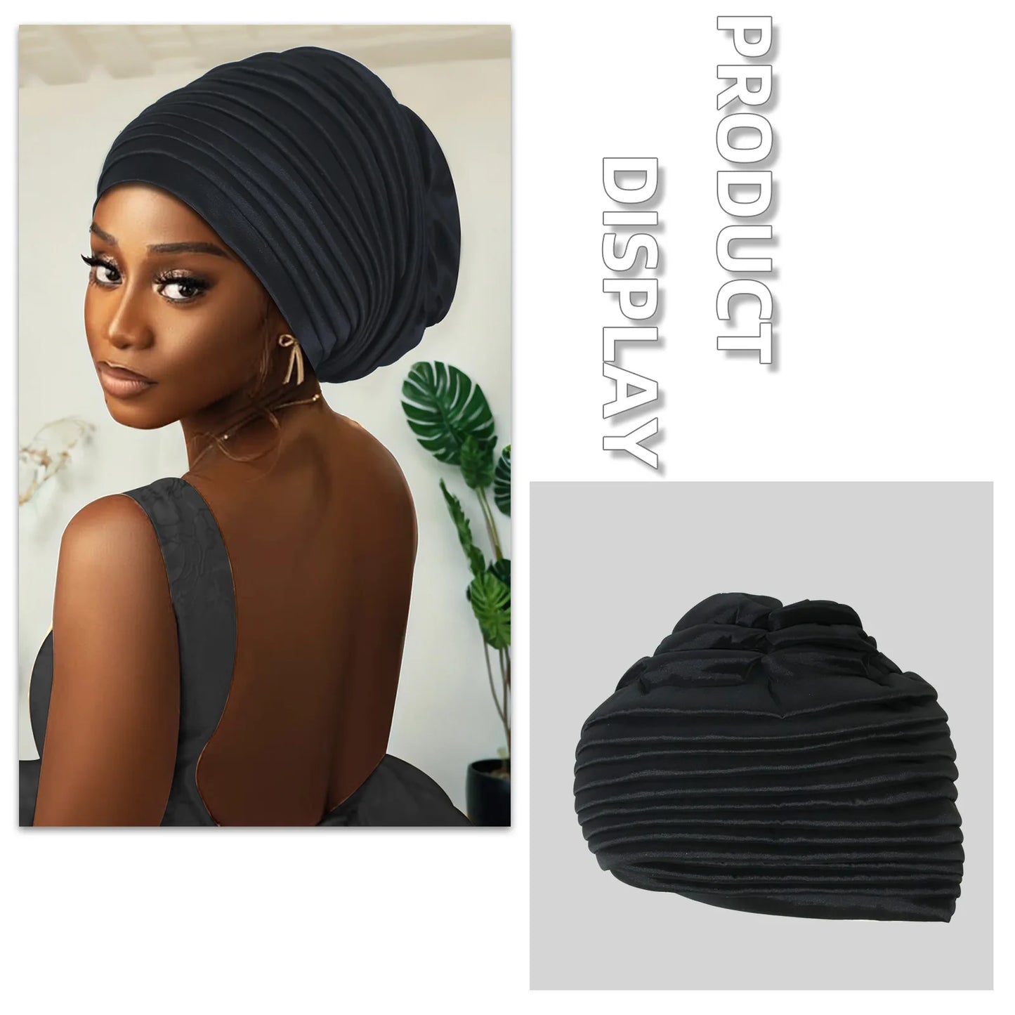 New African Auto Gele Headties Muslim Turban Hijab for Women Pleated Bonnet Indian Cap Nigeria Head Wrap Hat Wedding Geles Scarf