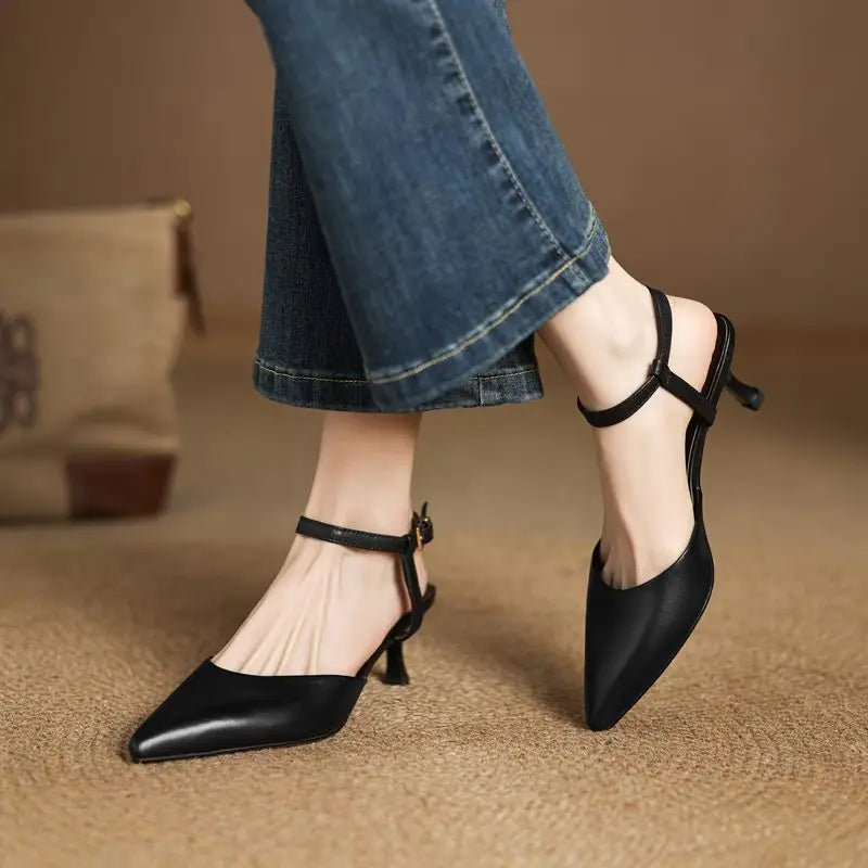 MORAZORA Plus Size 34-43 New Horsehair Women Sandals Stiletto High Heels Pointed Toe Buckle Strap Summer Shoes Ladies Party Shoe