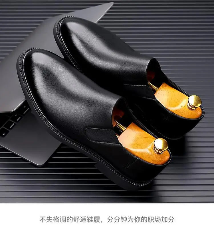 Men's Classic Leather Oxford Shoes Business Casual Dress Shoes Soft Sole Comfortable Slip-On Loafers Driving Office Shoes for Me