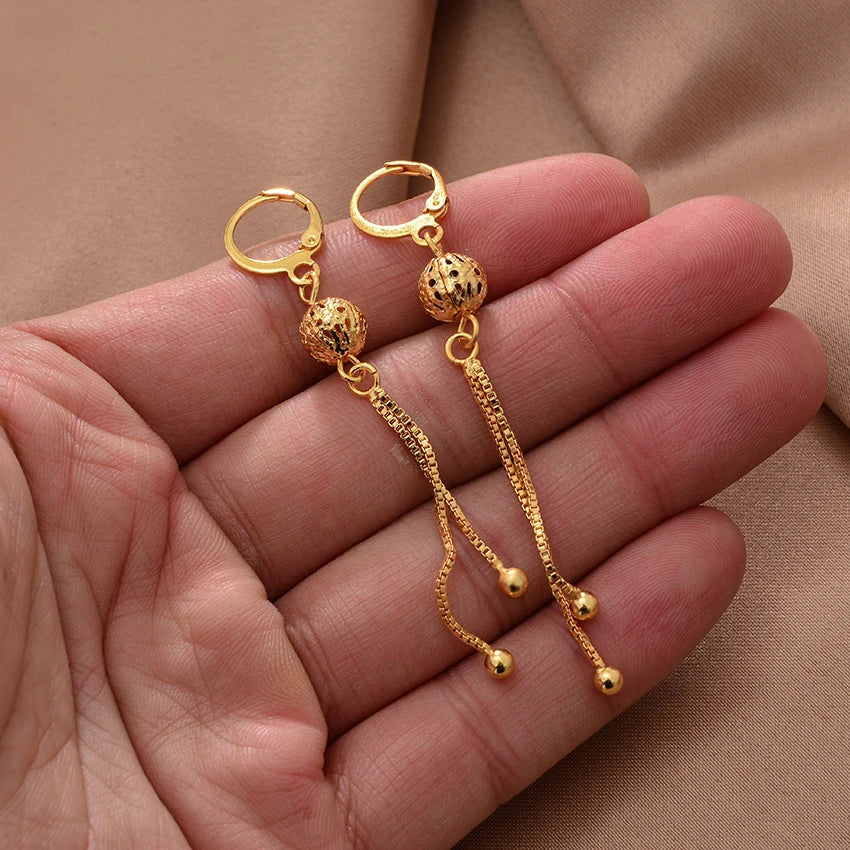 Ethiopian Gold Color Earrings For Woman African Fashion Wedding Bridal Party Wife Earrings Jewelry New