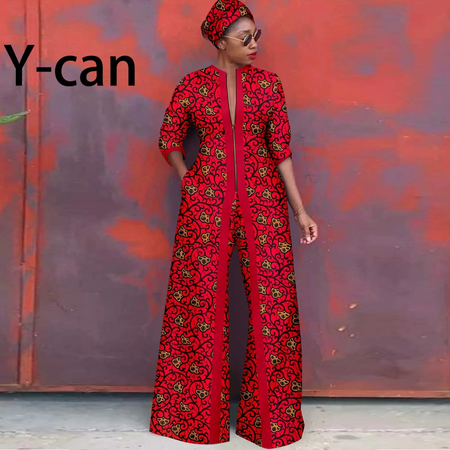 African Clothes for Women New Fashion Women Jacket Long Coat and Pants with Headscarf Ankara Print Elegant Party Dress 2426005