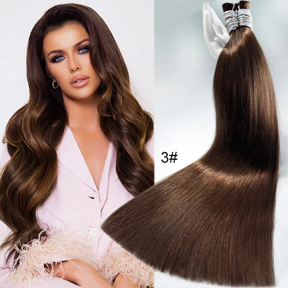 Human Hair Bulk No Weft Vietnamese Hair Virgin Remy Straight Hair Bulk 12-30inch 100g 100%  99j Real Natural Hair Extension Grey