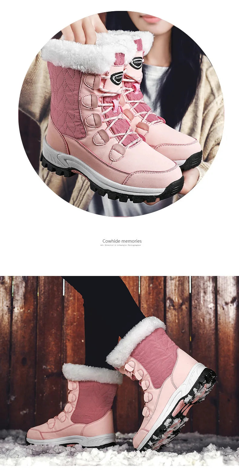 Winter New Women's Boots Plush Warm Women's Snow Boots Outdoor Non-slip Sneakers High Quality Waterproof Women Boots Botas Mujer