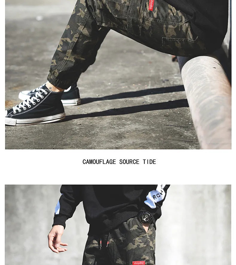 Workwear Camouflage Pants for Men - High-end Spring/autumn New Style Pants, Loose Fit, Casual, Rolled Cuffs, Durable