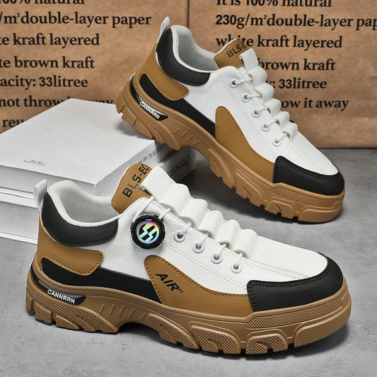Brand Men Sneakers Leather Platform Casual Shoes for Men Outdoor Comfortable Walking Shoes Luxury Designer Men Running Shoes New