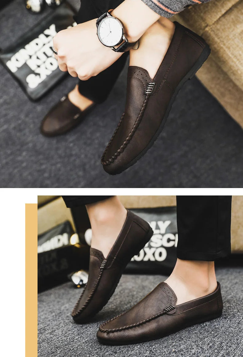 Black Leather Casual Social Shoe for Men Brown Cheap Clearance Liquidation New Dress Shoes Man Official Legitimate Gentleman 39