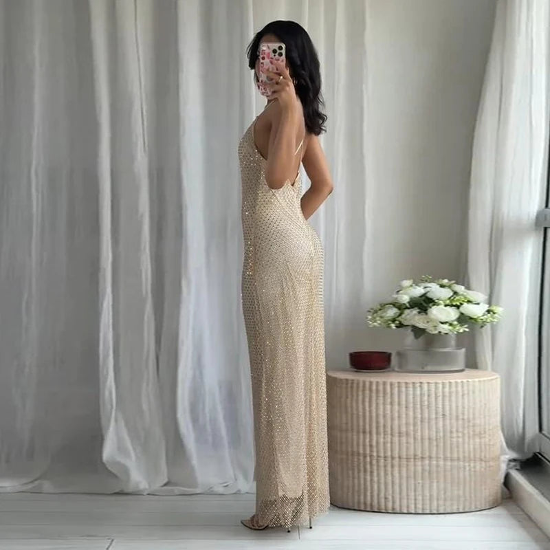 Sexy Rhinestone Strapless Vest Mini Skirt Sets Women Pleated Sleeveless Backless Tops Short A-line Skirts 2025 Summer Lady Suits