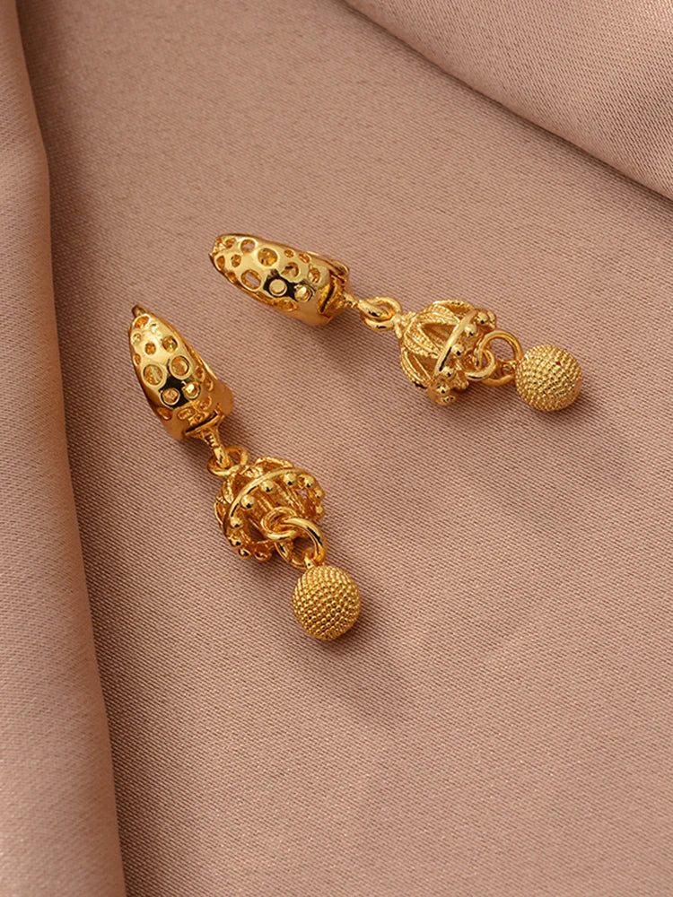 Ethiopian Gold Color Earrings For Woman African Fashion Wedding Bridal Party Wife Earrings Jewelry New