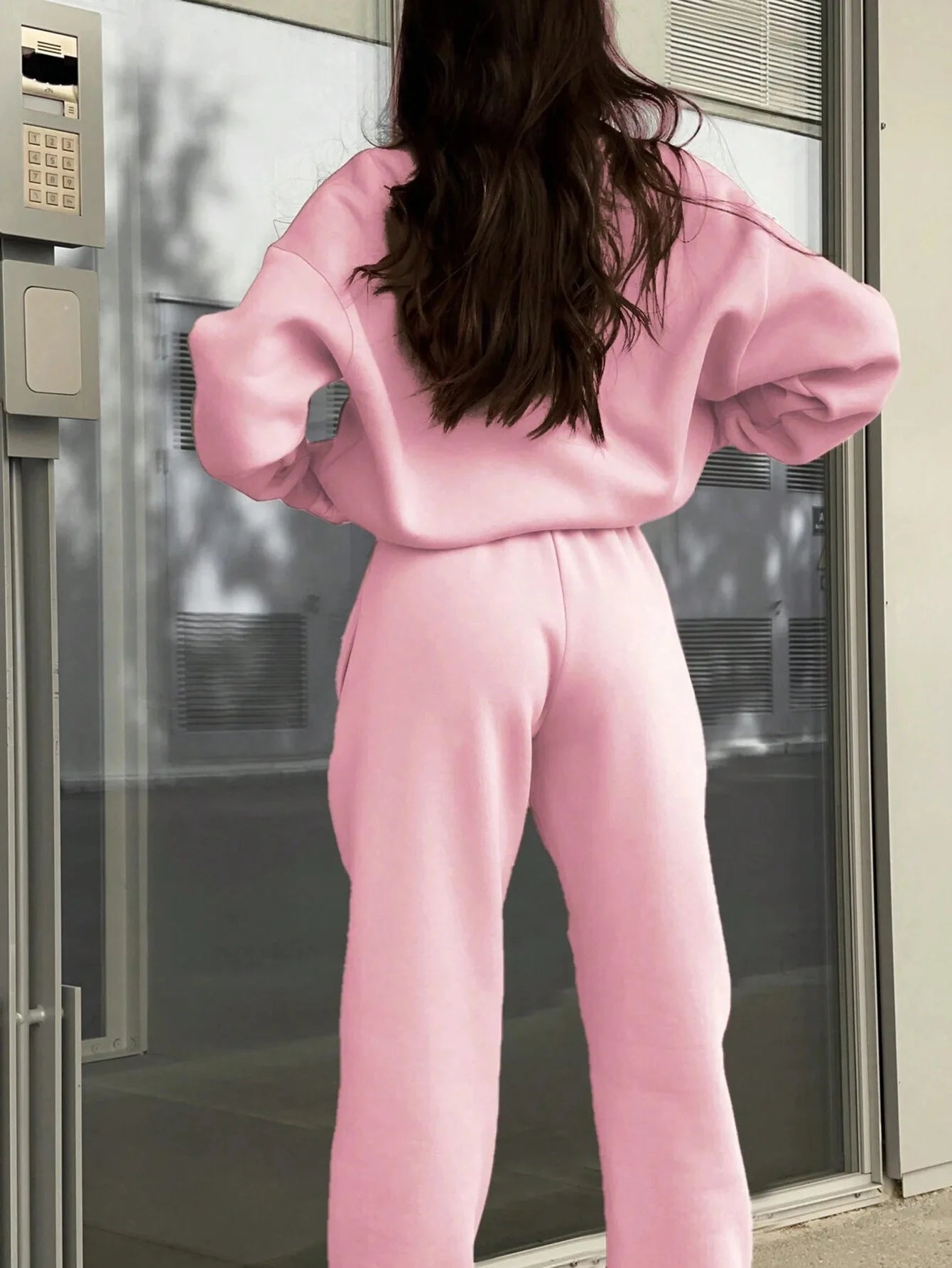 2026 Casual Pants Sets for Women Loose Long Sleeve Zipper Pullover Elastic Waist Trousers Two-piece Sets Women Tracksuit Outfits