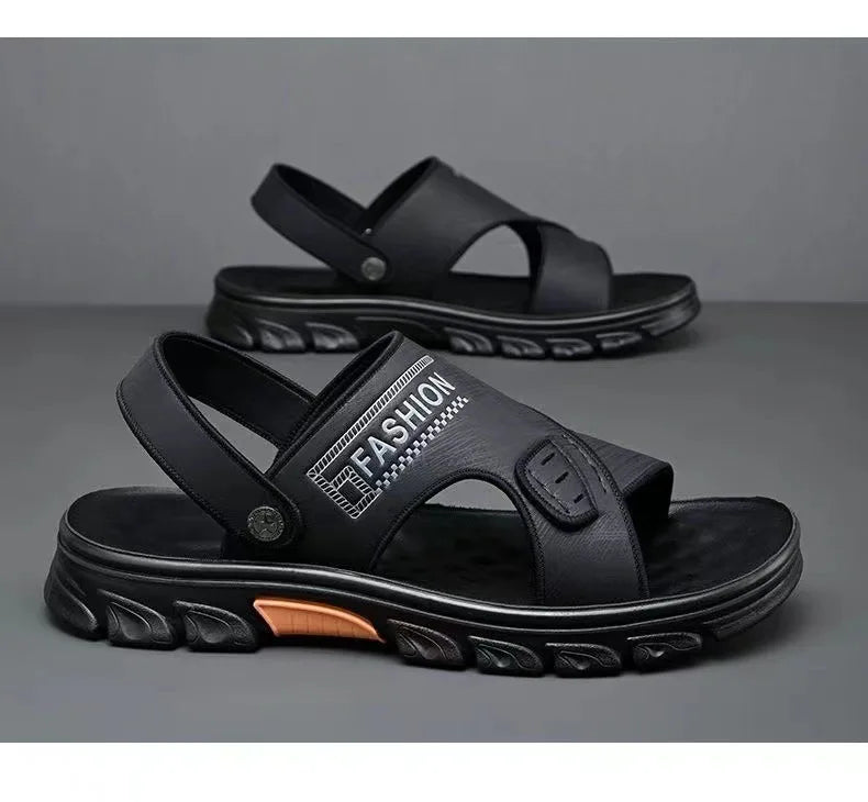 Men's sandals summer non-slip beach shoes casual wear cool slippers men's thick soles