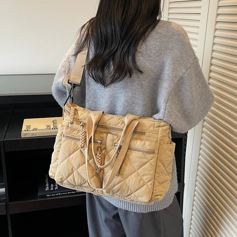 Large capacity Tote Bags for Women Shoulder Side Bag Fashion Space cotton Shopping Bags Multi-pocket Messenger Bag Lady Handbags