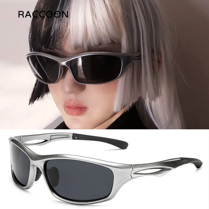 Cyber Y2K Futuristic Sunglasses Men Women Fashion Punk Sports Sun Glasses Steampunk Polarized Cycling Eyewear 2000S Aesthetic