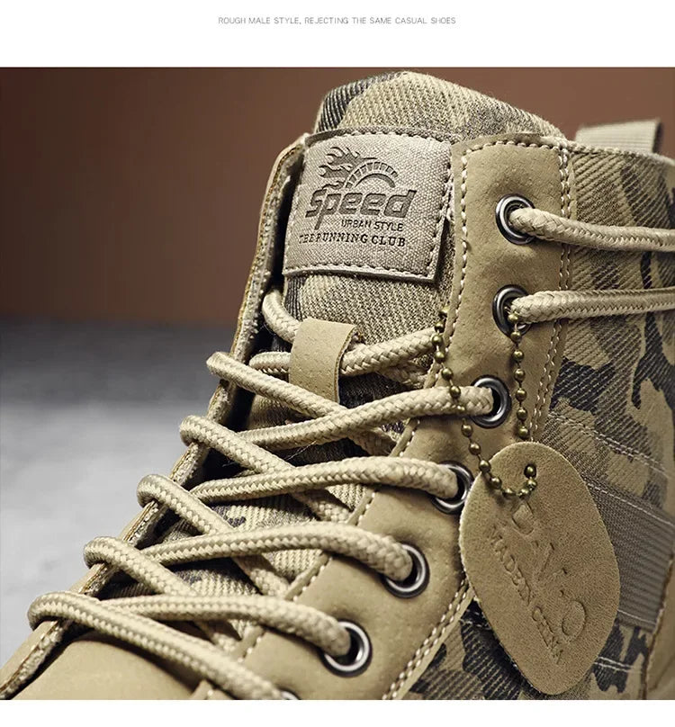 2024 New Men Military Tactical Men's Boots Special Force PU Leather Waterproof Desert Combat Ankle Boot Army Work Men Shoes EVA
