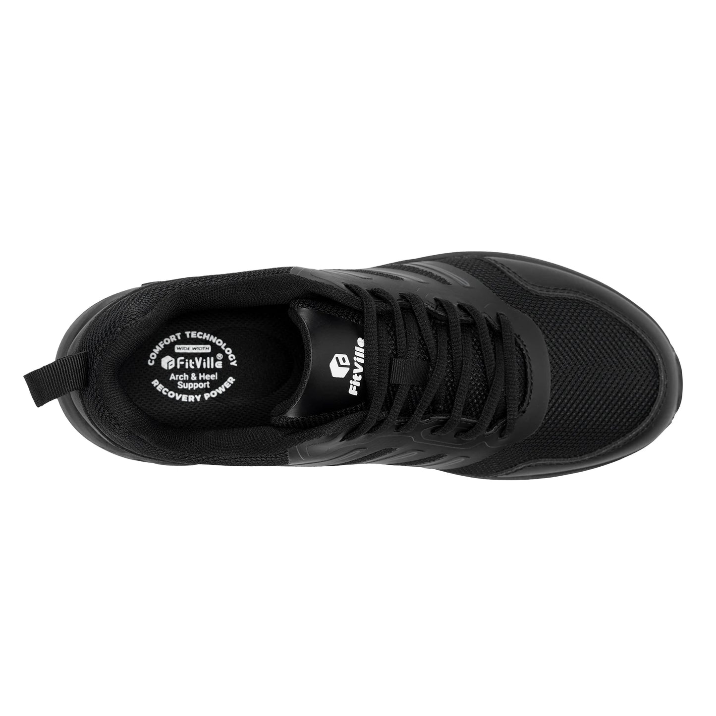 FitVille Men's Trail Running Shoes Outdoor Sneakers Wide Anti-slip Cushioning Lightweight for Swollen Feet with Arch Support