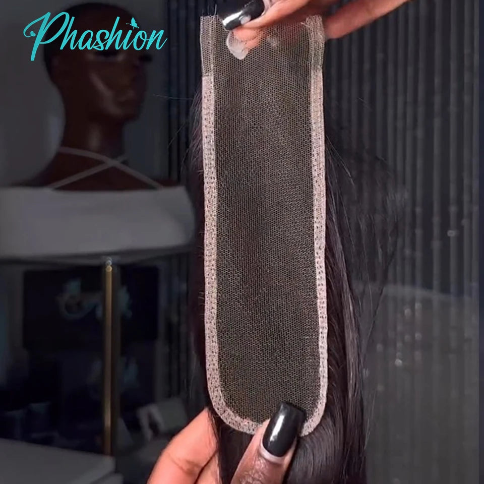 Phashion Kim K 2x6 Swiss Real Hd Lace Closure Straight Body Wave Deep Middle Part Brazilian Remy 100% Human Hair For Black Women