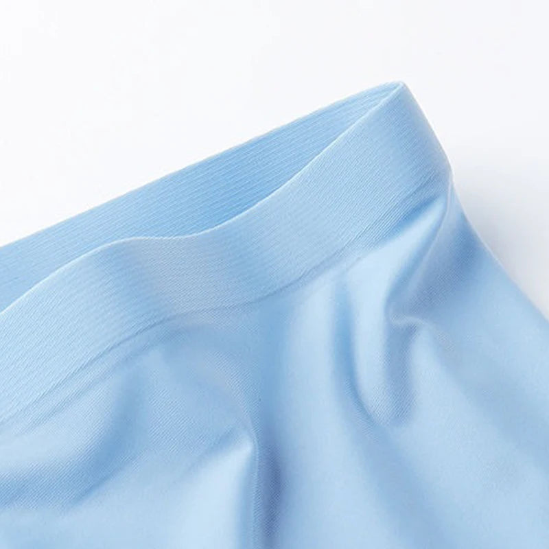 5 PCS/SET Men's Ice Silk Underwear Summer Thin Breathable Seamless Panties Sexy Male Underpants Comfortable XL-XXL Panties