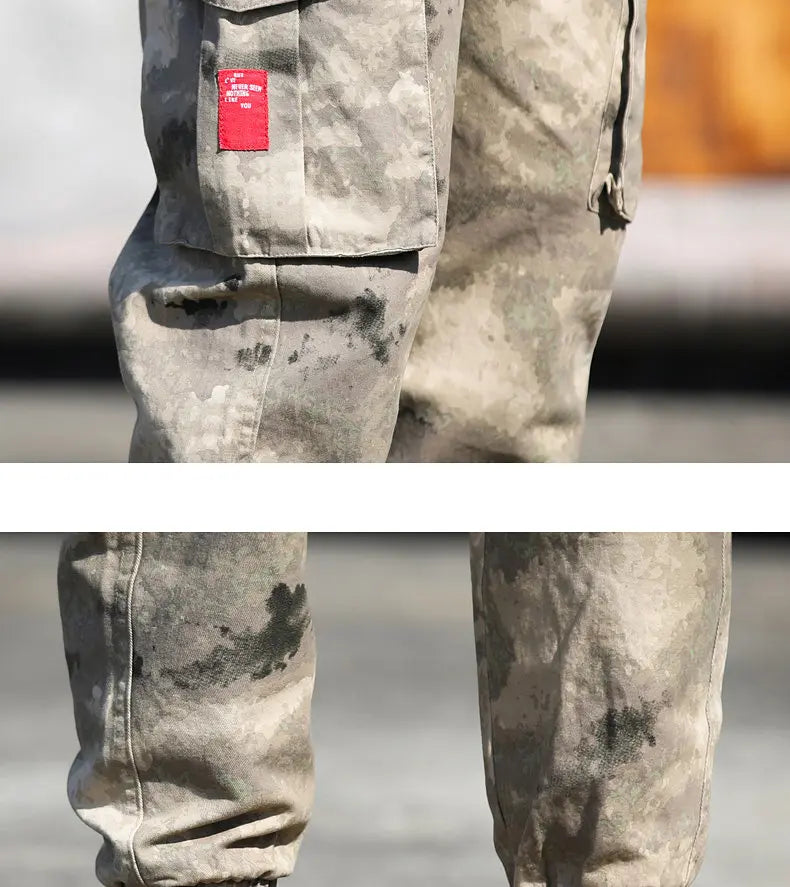 Workwear Camouflage Pants for Men - High-end Spring/autumn New Style Pants, Loose Fit, Casual, Rolled Cuffs, Durable