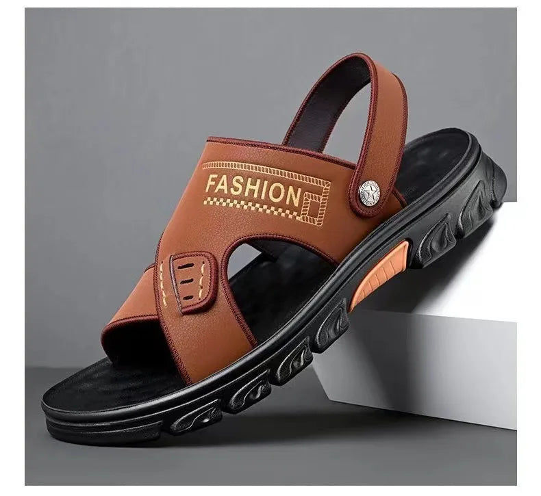 Men's sandals summer non-slip beach shoes casual wear cool slippers men's thick soles