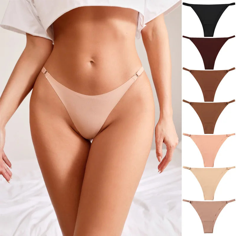 1Pc/2Pcs/4Pcs/7Pcs/Set Hot Sale Women's Panty Thin Belt Sexy Cotton Crotch Briefs Comfortable Breathable Seamless Panties