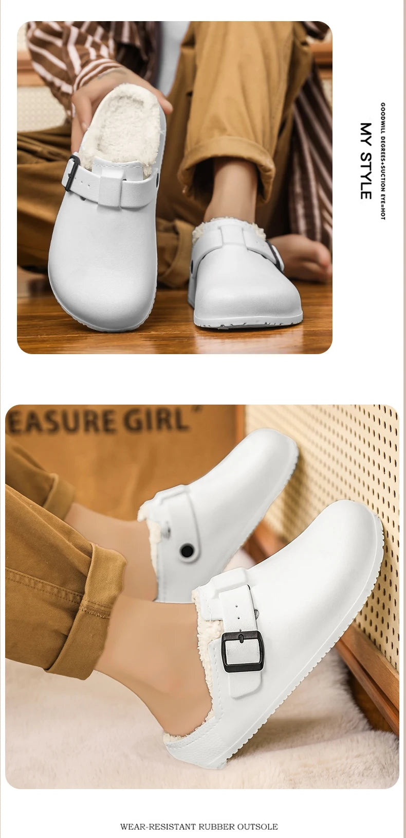 Winter Men Slippers Keep Warm Men Cotton Shoes with Fur Couple Home Slides Waterproof Flat Casual Shoes Indoor Outdoor Slippers