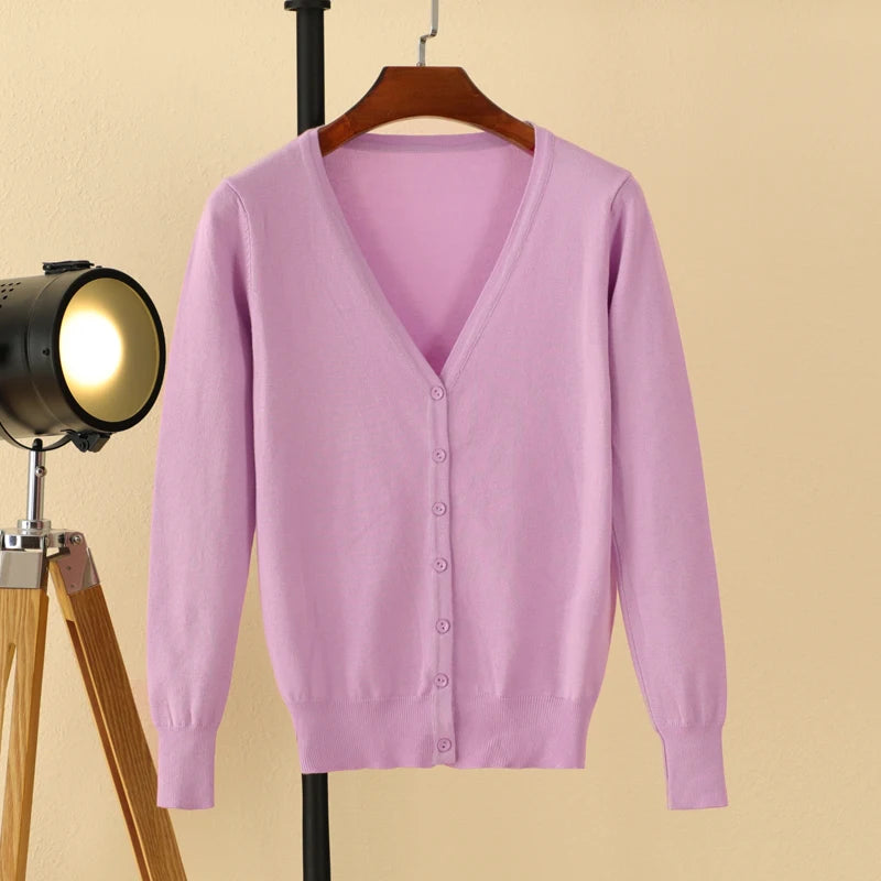 Korean Fashion Black Cropped Blouses Cardigan Female Clothing Sweaters Jersey Long Sleeve Top Women's Coat Spring 2025 Style