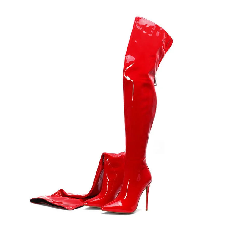 11CM Elastic Thigh Boots Sexy Stiletto High Heels Women Over-the-Knee Boots Pointed Toe Strippers Ladies Shoes Pole Dancing Boot