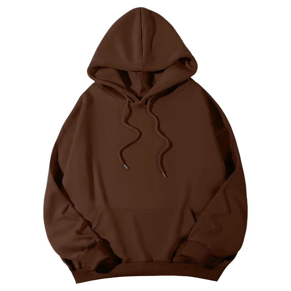 2026 Men's wide Hood Sweatshirt European and American men's and men Sweatshirt Solid Harajuku Long Sleeve Female Loose male Coat BAZAARHUBO