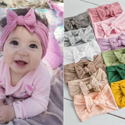 Baby Bow Headbands For Girls Soft ElasticChildren Hair Band Hair Tie Newborn Baby Hair Accessories Party Gifts Girls Headwraps