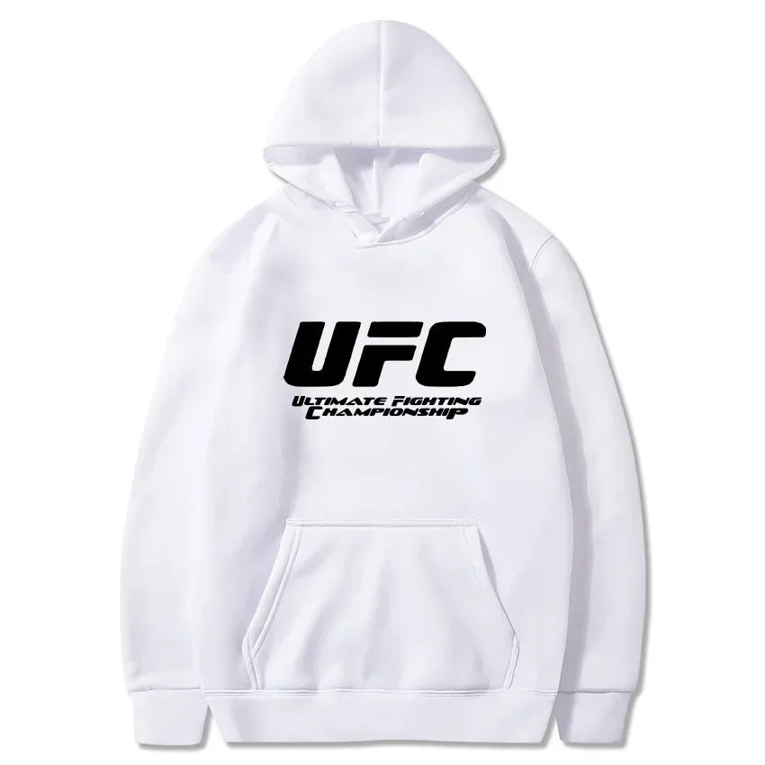 2026 New UFC Men's Hooded Sweatshirt Autumn Winter Polar Print Casual Sports Hooded Sweat BAZAARHUBO