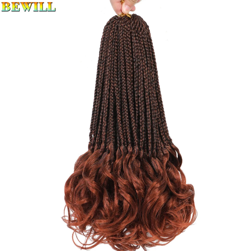 14 18 24 Inch French Curl Crochet Braids Boho Goddess French Curl Box Braids Crochet Hair Synthetic French Curly Braiding Hair