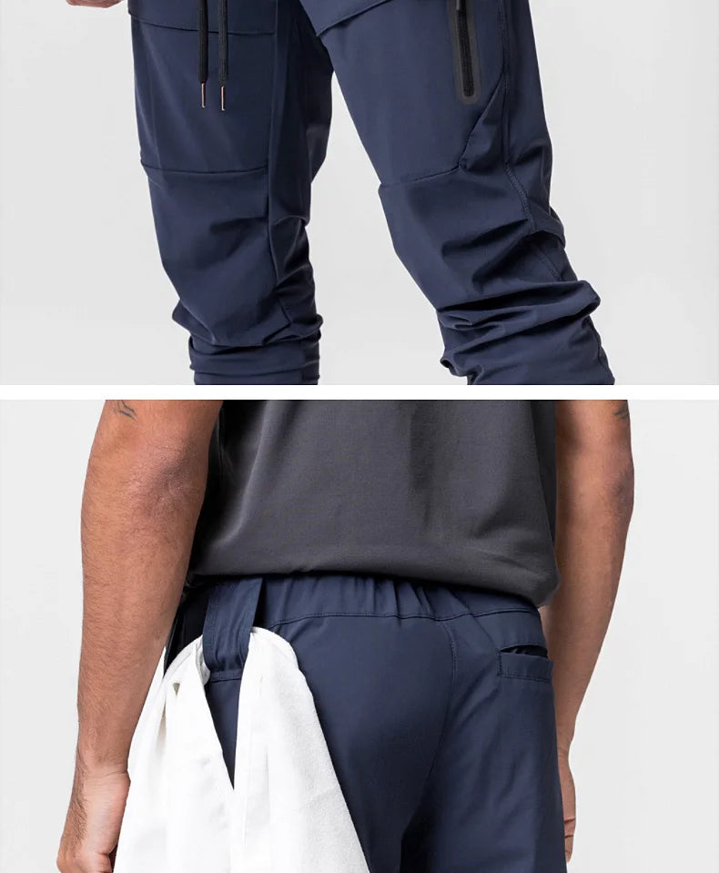 Mens Summer Quick Dry Streetwear Trousers Man Running Joggers Pants Sweatpants Bodybuilding Sports Compression Trackpants