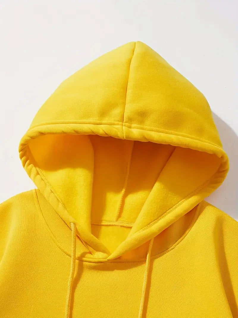 Men's autumn and winter casual fashion loose back poker card A graphic printed long sleeved hooded sweatshirt warm pullover BAZAARHUBO