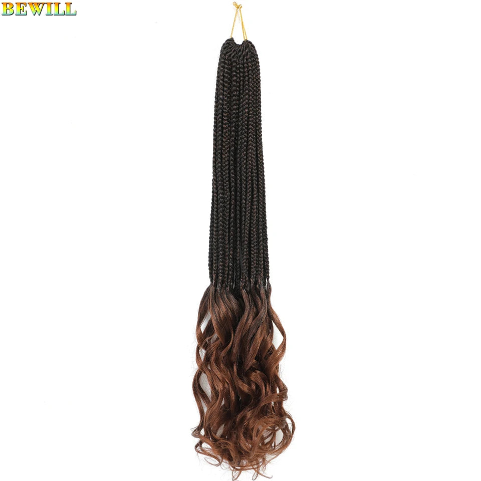 14 18 24 Inch French Curl Crochet Braids Boho Goddess French Curl Box Braids Crochet Hair Synthetic French Curly Braiding Hair