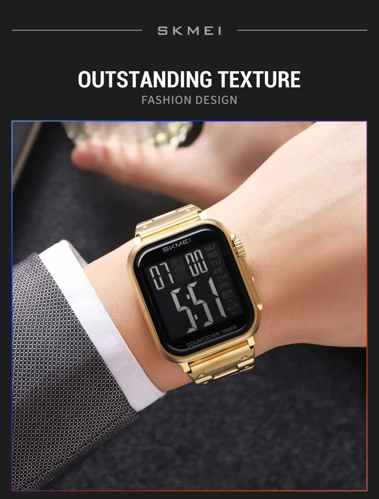 SKMEI 2447 Brand Fashion Men's Electronic Watch Calendar Alarm Clock Luminous Countdown Digital Watches for Man reloj hombre