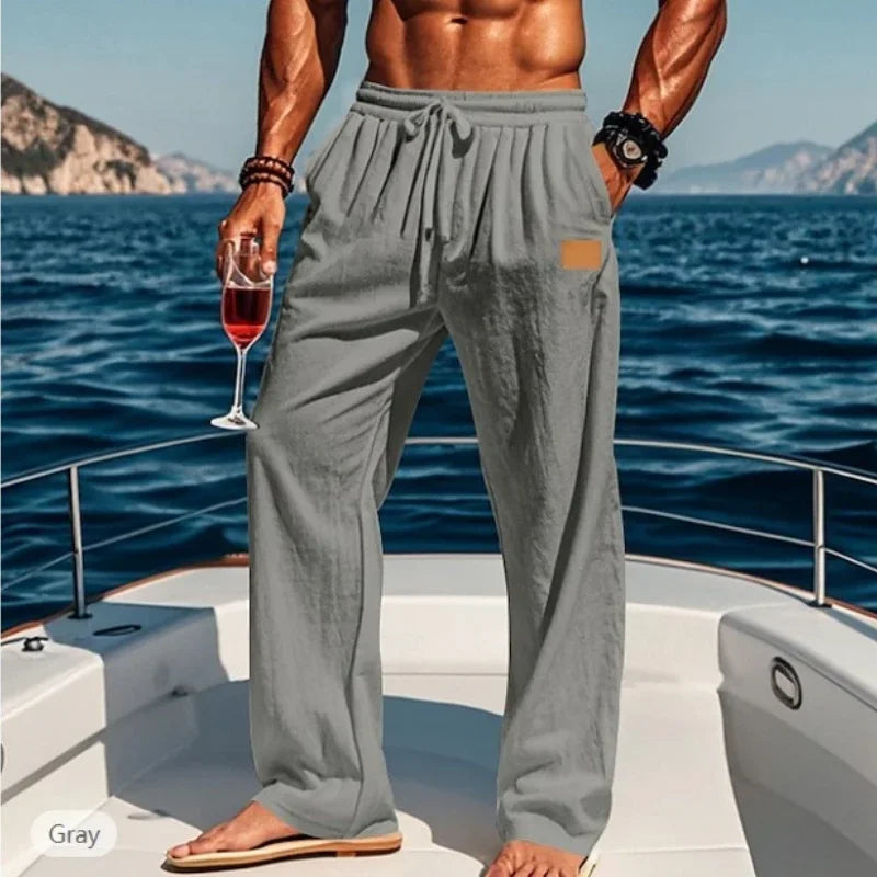 Summer Pants for Men Mens Linen Pants Mens Summer Elastic Waist Elastic Waist Pants Summer Pants Men Pants Men 2025 Mens Summer