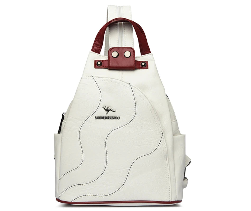 Women Leather Backpacks Zipper Female Chest Bag Travel Back Pack Ladies Bagpack Mochilas School Bags for Teenage Girls Sac A Dos