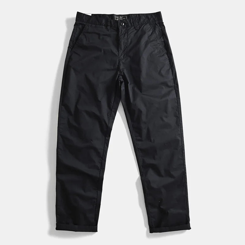 Casual Pants Men Solid Vintage Fashion Spring Autumn Harajuku Japanese Style All-match Straight Trousers New Pockets High Street