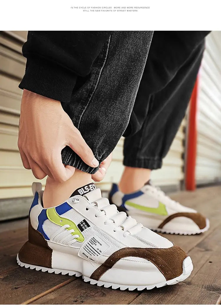 Fashion brand tenis men casual faux leather sneakers male wedged shoes new spring summer breathable trainers man gym run shoes