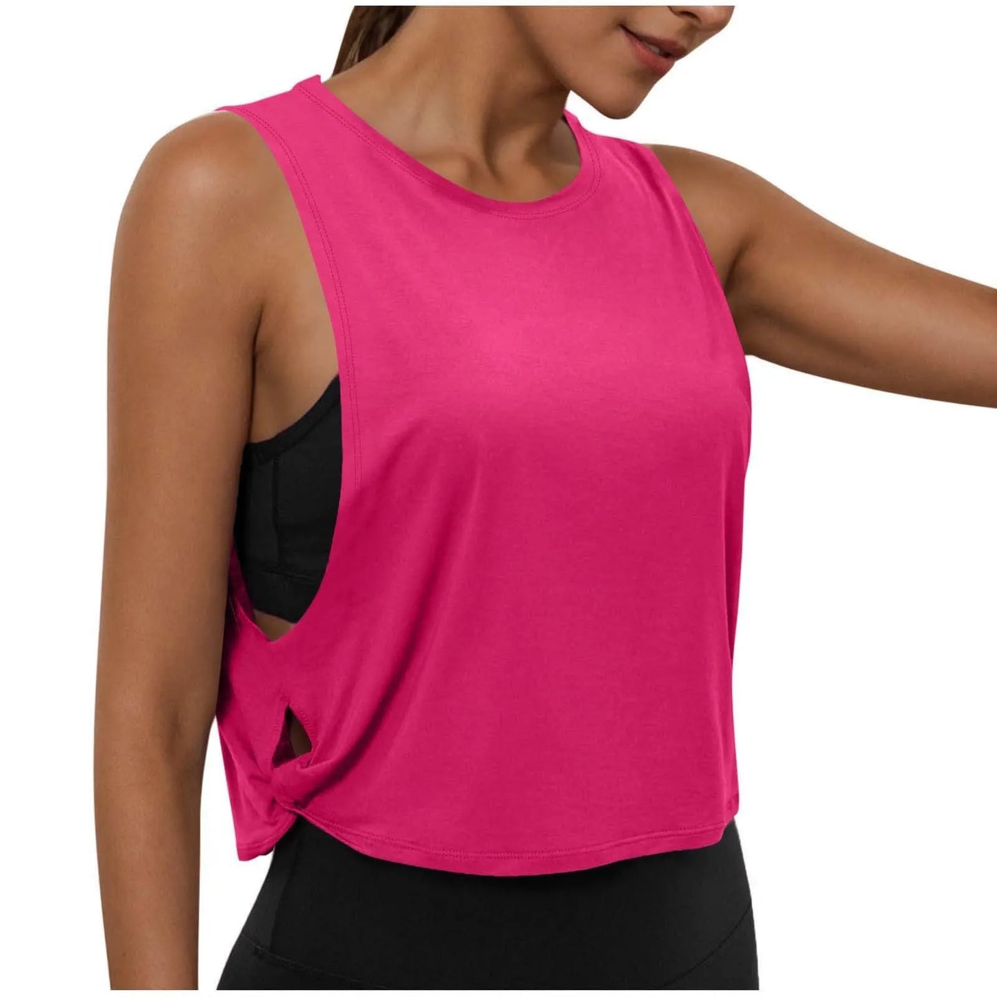 Women Sleeveless Yoga Top Breathable Gym Vest Tank Crop Top Running Tee