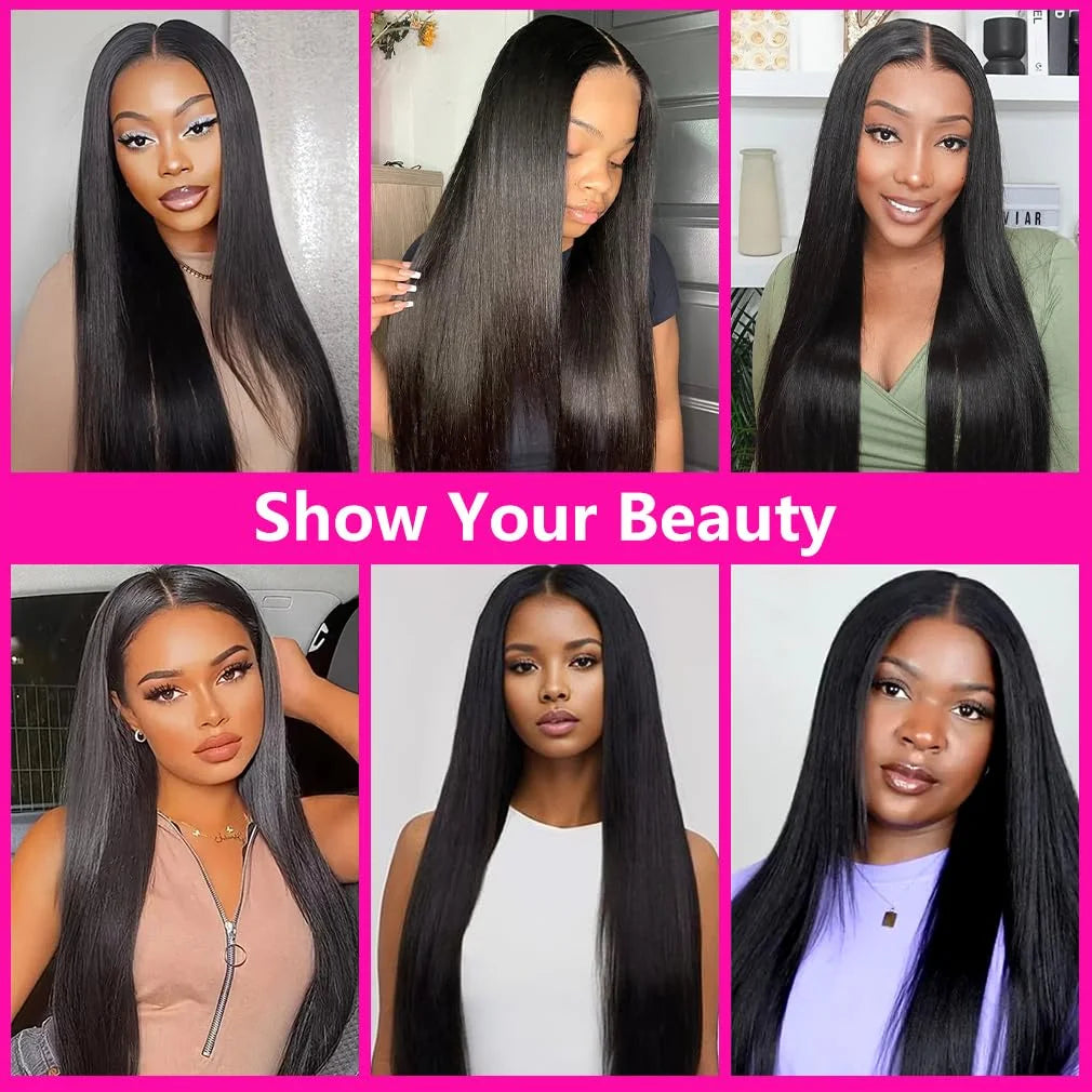 Ombre V Part Wig Human Hair Body Wave Upgrade U Part Human Hair Wig With Clips Black Wigs For Women 230% Density No Leave Out