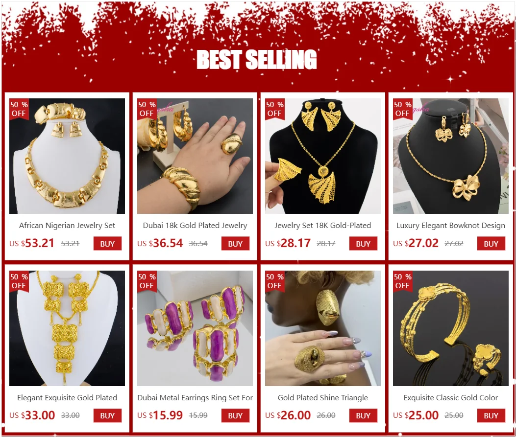 French Fashion New Collecation Jewelry African Gold Color Earrings Rings Sets Dubai Classic Women's Necklace Earrings Set Party