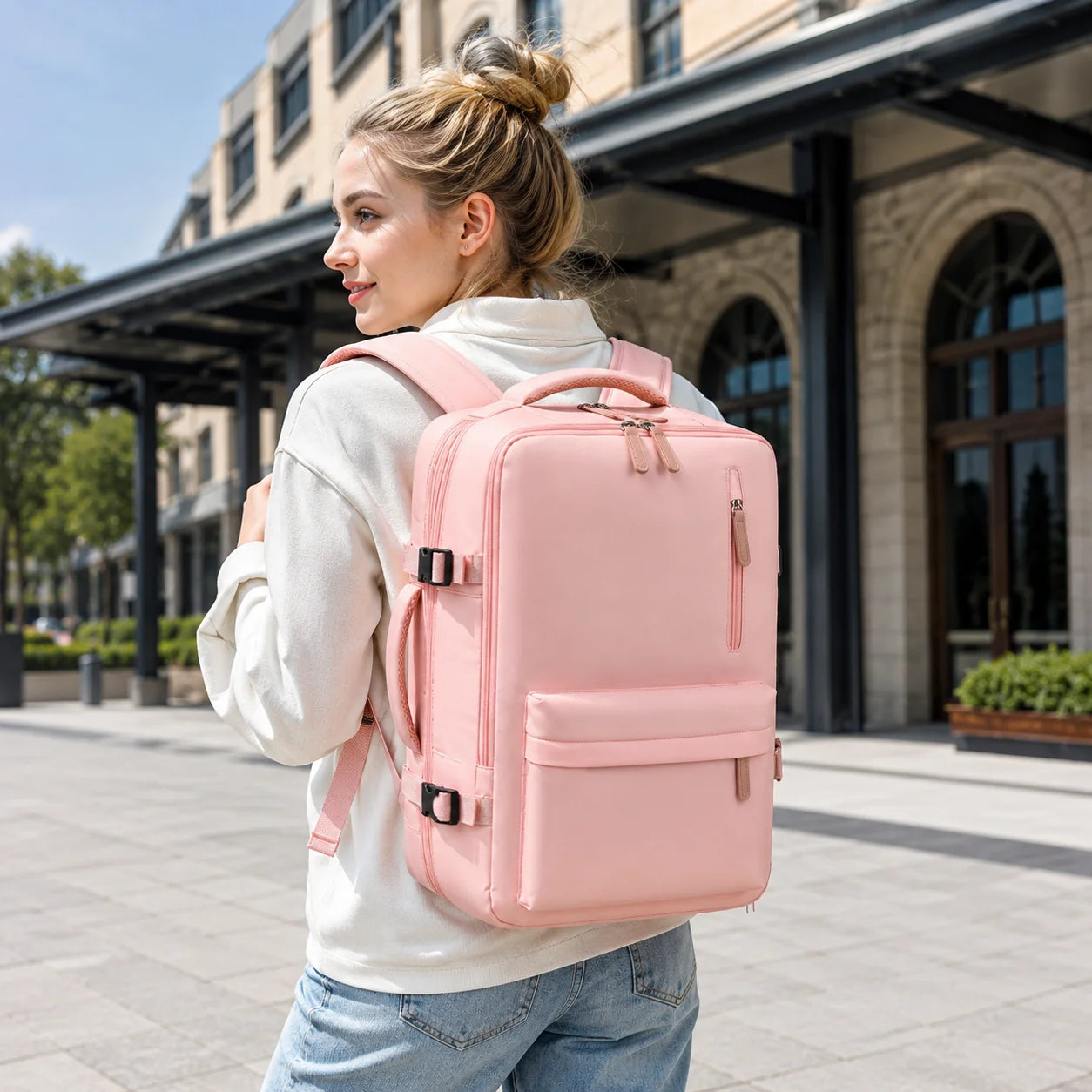 Buylor Travel Backpack Women Easyjet Backpack 45x35x20 Cabin Luggage Backpack for Airplane Large Capacity Carry On Laptop Bags