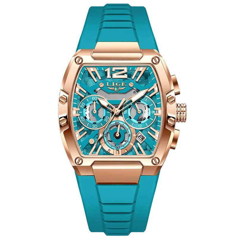 LIGE Fashion Simple Man Watch Casual Sports Military Waterproof Silicone Strap Luminous Quartz Watches for Men Chronograph Gifts