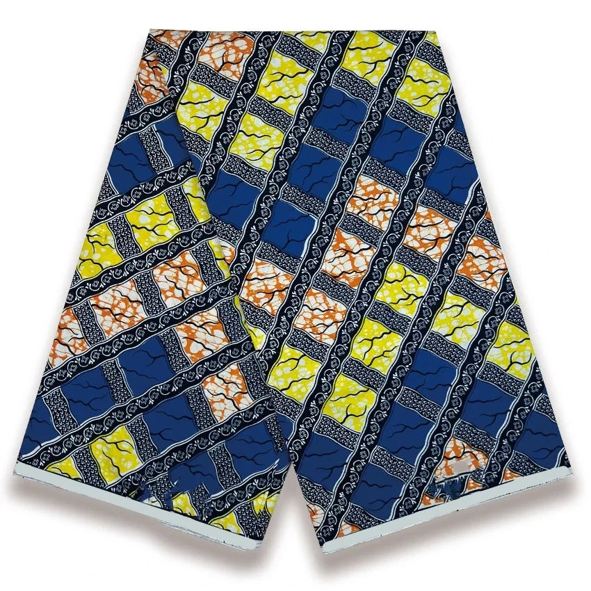 2025 Fashion Veritable African Wax Pagne Wax  100% Cotton Batik Tissu Wax Loincltoh Nigerial Dress 6yards for Sewing YG5-110-1